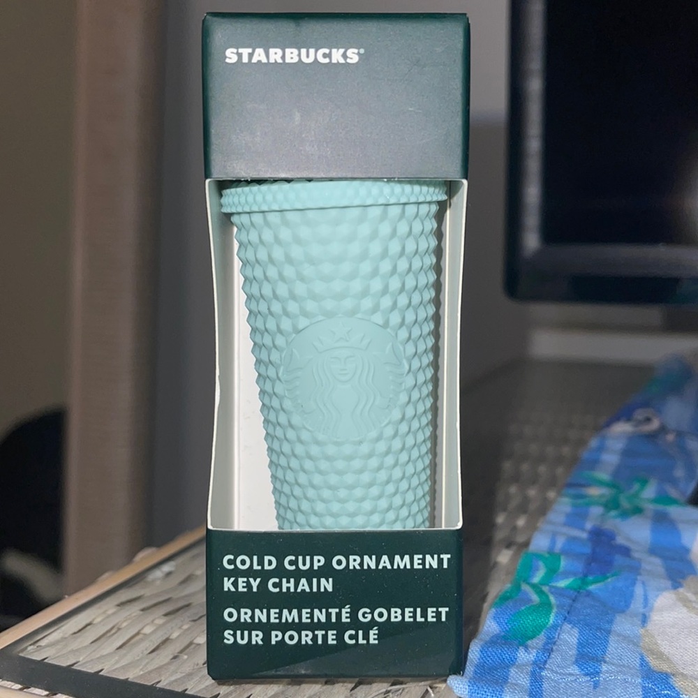 Starbucks 2021 Matte Mint Green Studded Tumbler Keychain Ornament
